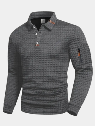BRYNOUVELLE | Polo à Manches Longues en Tissu Texturé pour Hommes