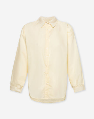 BLOUSE EN POPLINE AVEC CORDON JAUNE BEURRE