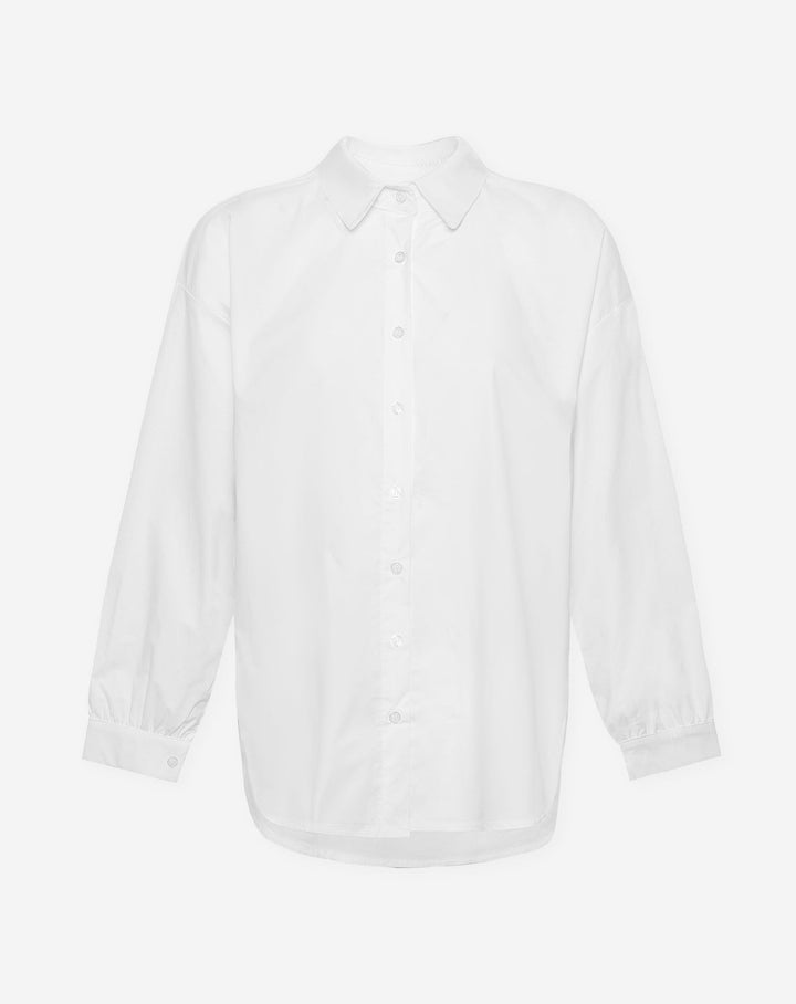 BLOUSE EN POPLIN À LACETS BLANCHE