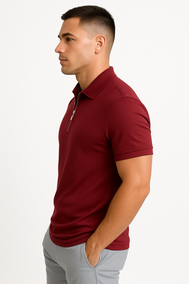 BRYNOUVELLE | POLO MODERNE AVEC ZIP MI-HAUT