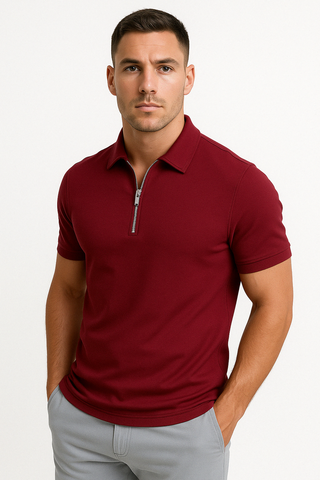 BRYNOUVELLE | POLO MODERNE AVEC ZIP MI-HAUT