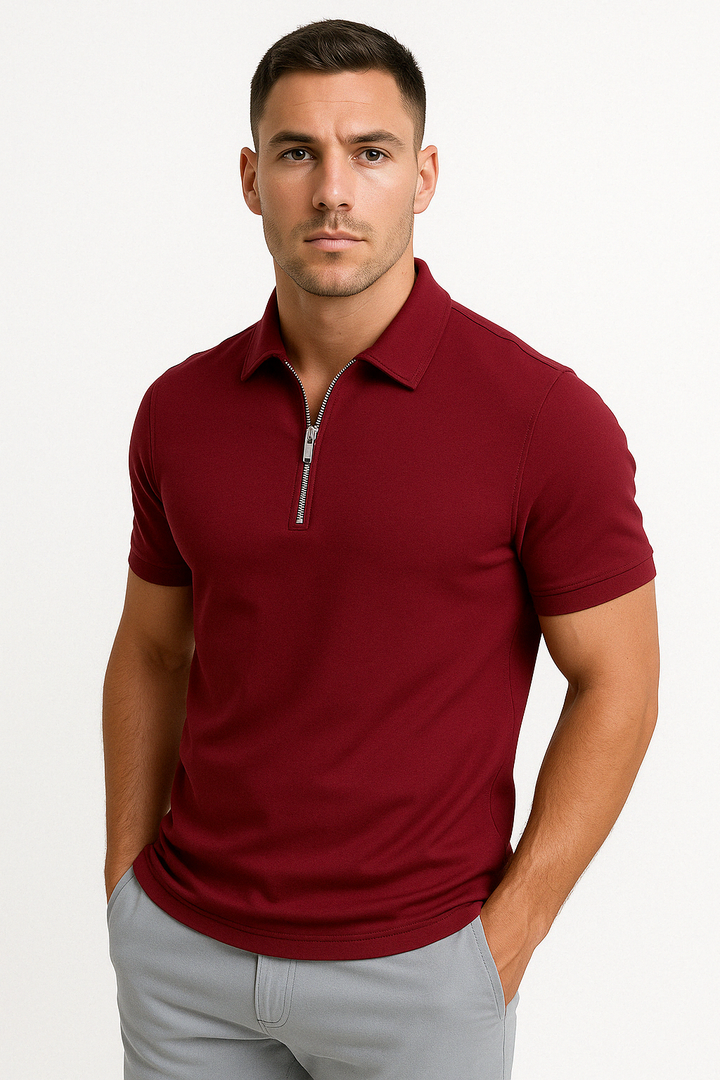 BRYNOUVELLE | POLO MODERNE AVEC ZIP MI-HAUT