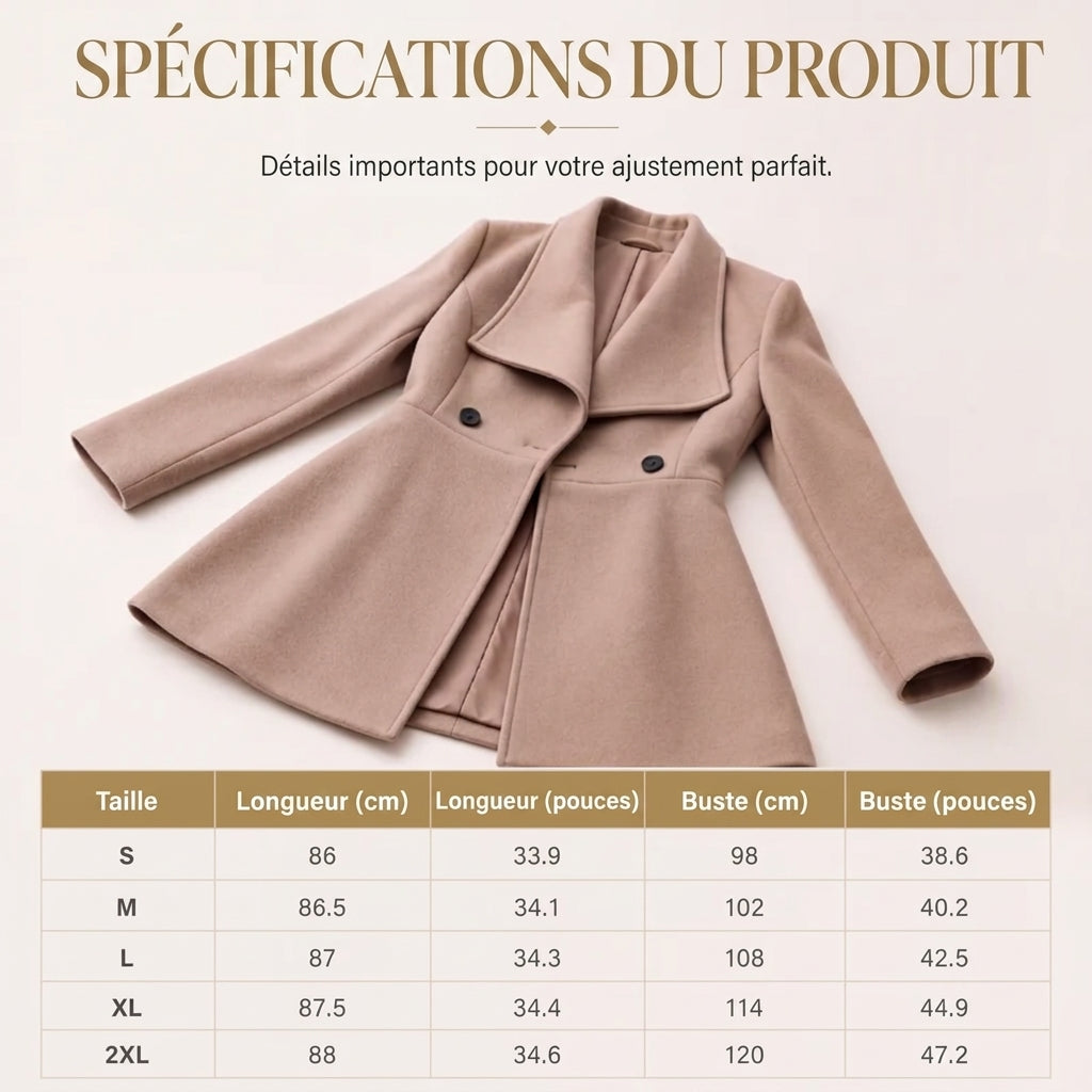Manteau élégant mi-long pour femme – Silhouette sur mesure &amp; Style intemporel🧥