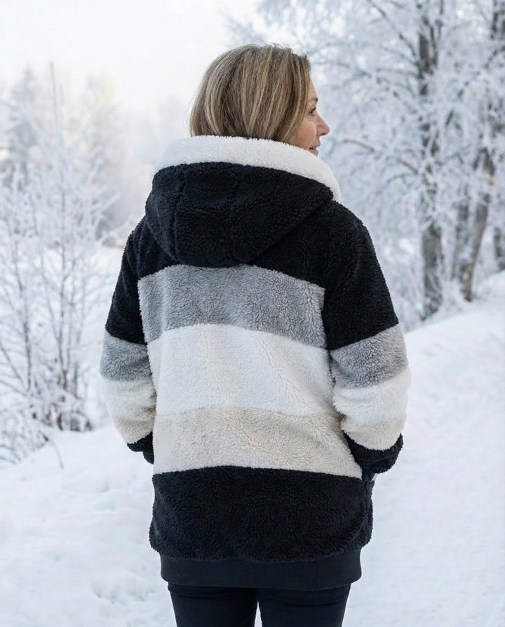 Ombretta | Manteau en Peluche Bicolore