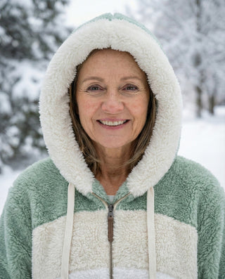 Ombretta | Manteau en Peluche Bicolore