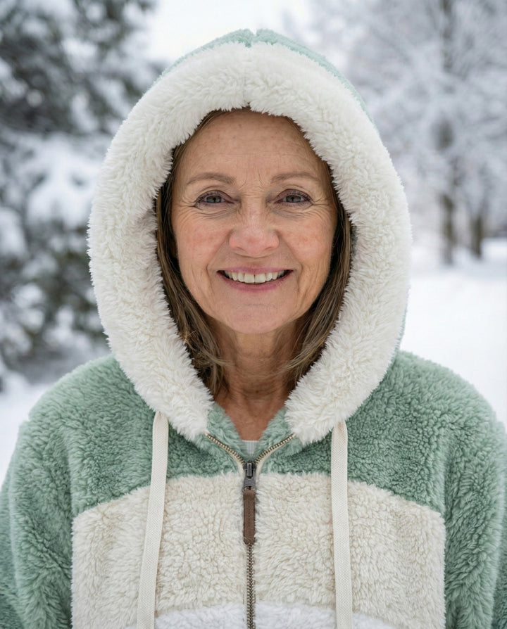 Ombretta | Manteau en Peluche Bicolore