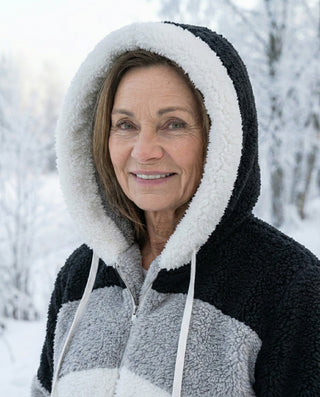 Ombretta | Manteau en Peluche Bicolore