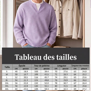 Pull en gaufre structuré pour hommes
