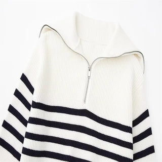 BRYNOUVELLE | Pull zippé rayé