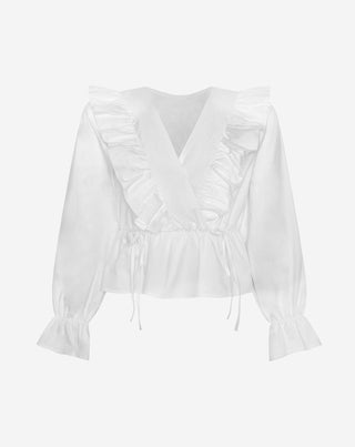 HAUT EN POPLINE AVEC VOLANTS JADE