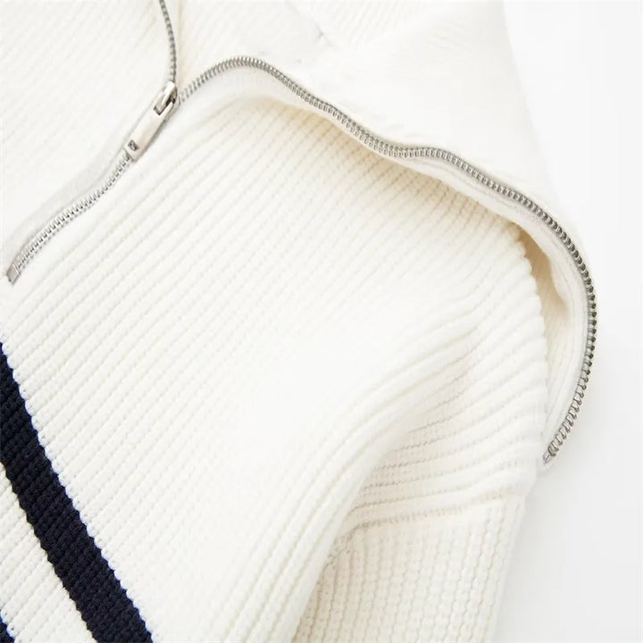 BRYNOUVELLE | Pull zippé rayé