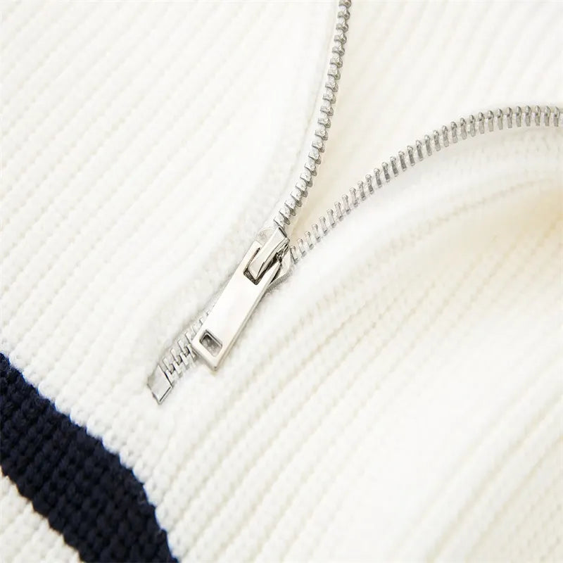 BRYNOUVELLE | Pull zippé rayé