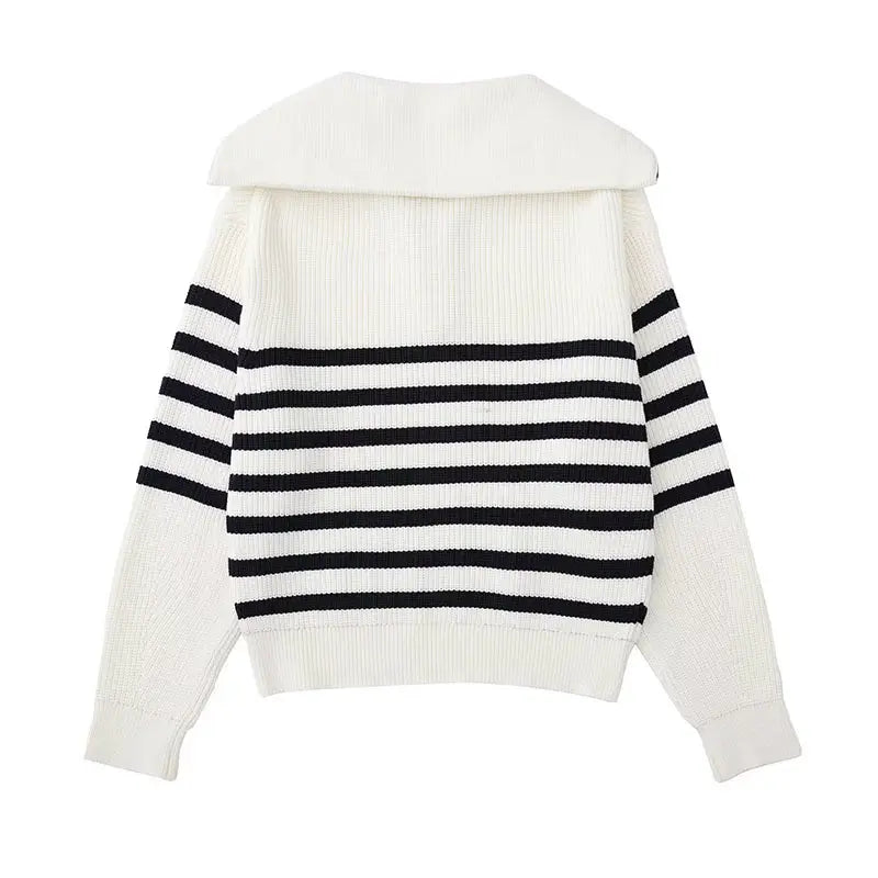 BRYNOUVELLE | Pull zippé rayé