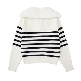 BRYNOUVELLE | Pull zippé rayé