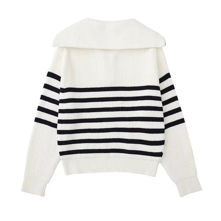 BRYNOUVELLE | Pull zippé rayé