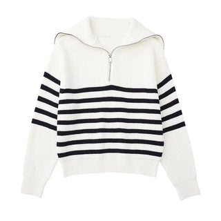 BRYNOUVELLE | Pull zippé rayé