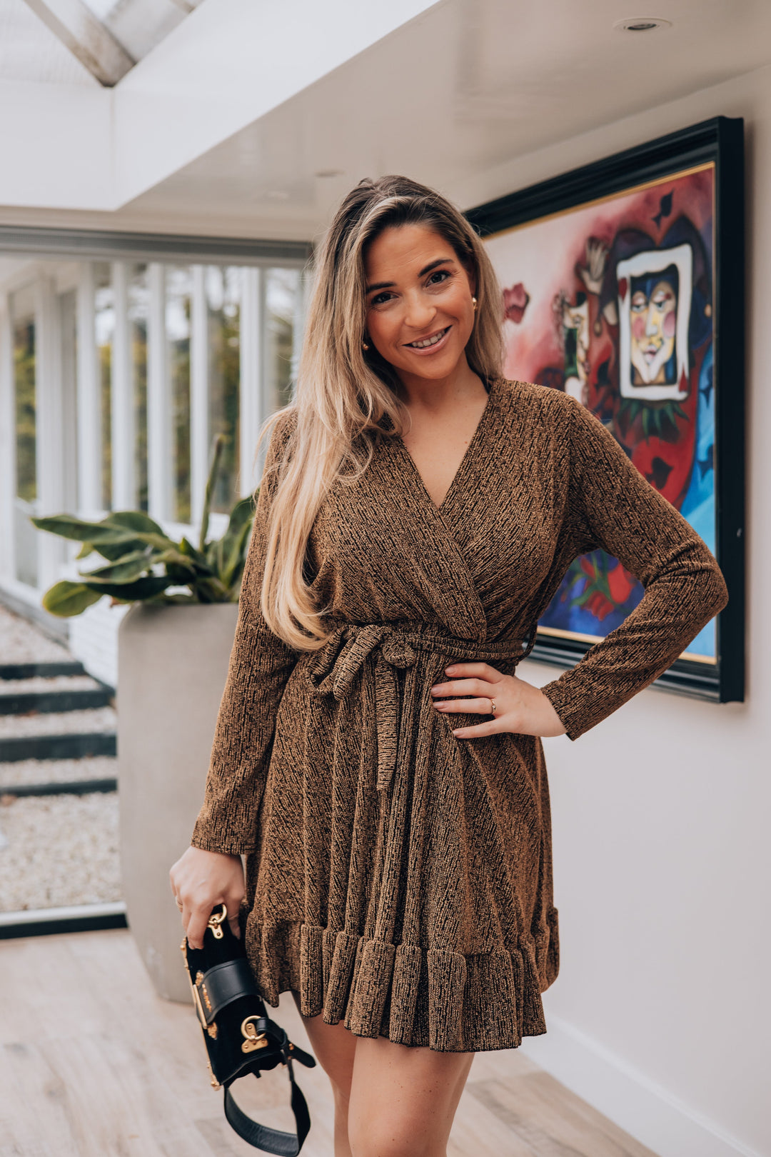Robe de fête dorée