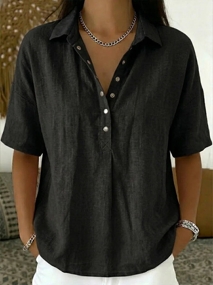 BRYNOUVELLE | Blouse avec Col et Détails Boutonnés Willow