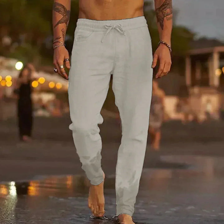 BRYNOUVELLE | PANTALON DE PLAGE CLASSIQUE EN LIN POUR HOMMES