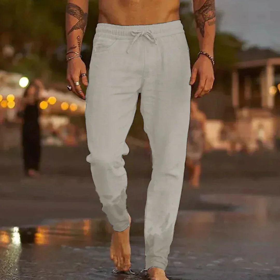BRYNOUVELLE | PANTALONS DE PLAGE EN LIN CLASSIQUES POUR HOMMES