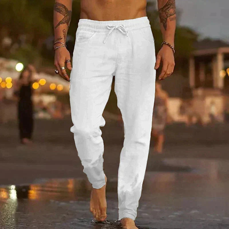 BRYNOUVELLE | PANTALON DE PLAGE CLASSIQUE EN LIN POUR HOMMES