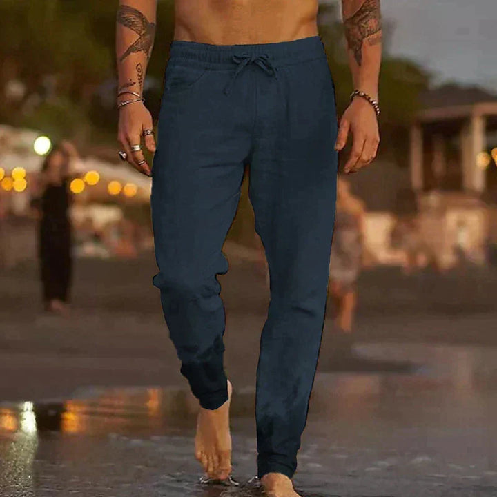 BRYNOUVELLE | PANTALON DE PLAGE CLASSIQUE EN LIN POUR HOMMES
