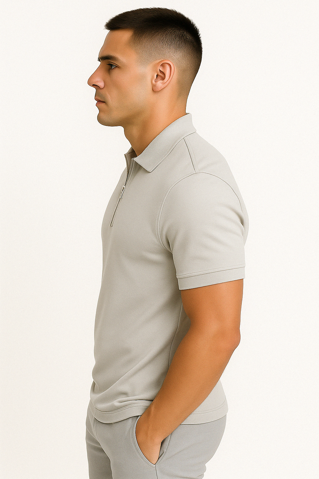 BRYNOUVELLE | POLO MODERNE AVEC ZIP MI-HAUT