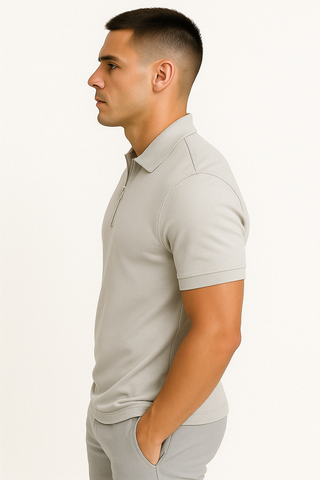 BRYNOUVELLE | POLO MODERNE AVEC ZIP MI-HAUT