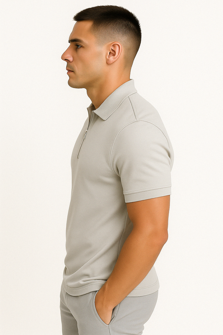 BRYNOUVELLE | POLO MODERNE AVEC ZIP MI-HAUT