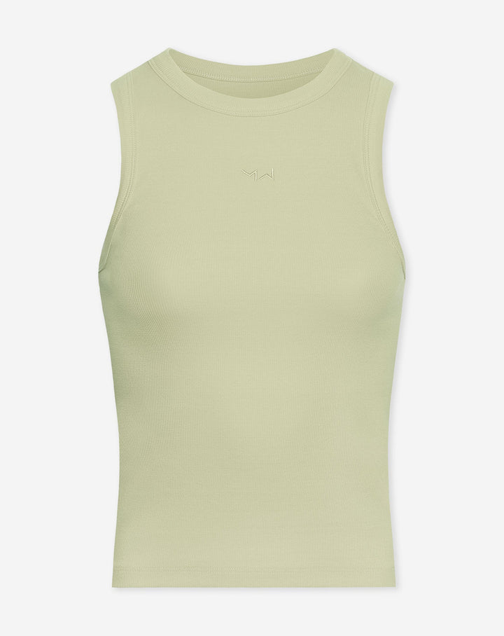 TOP EN BRODERIE RACERBACK PISTACHE