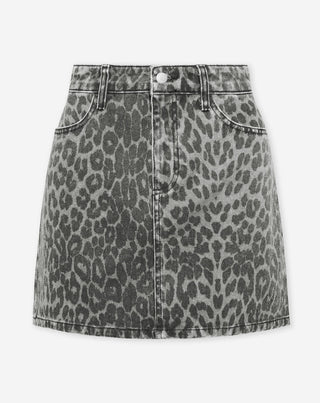 Jupe en denim léopard Prune – gris