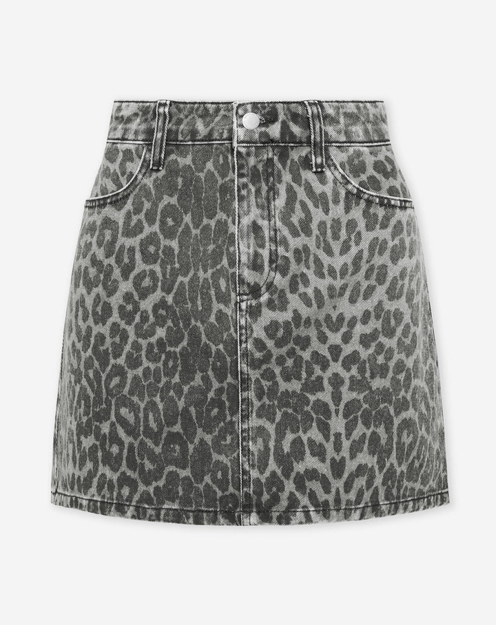 Jupe en denim léopard Prune – gris