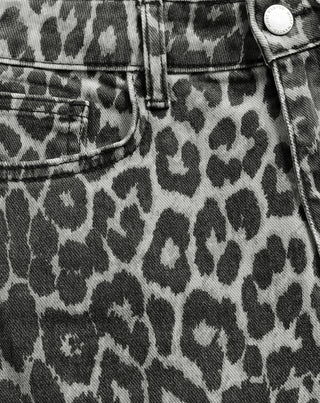 Jupe en denim léopard Prune – gris