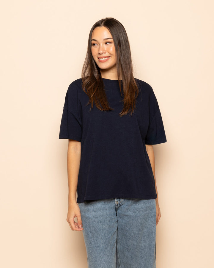 T-SHIRT OVERSIZE BASIQUE MARINE