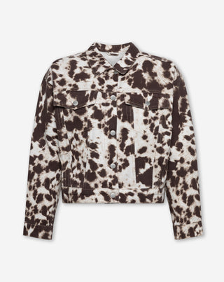VESTE EN DENIM À IMPRIMÉ VACHE BRUN