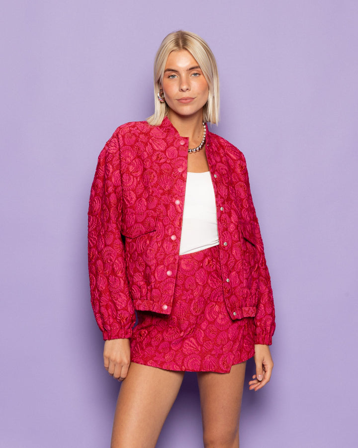 BOMBER JACQUARD ROUGE