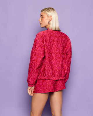 BOMBER JACQUARD ROUGE