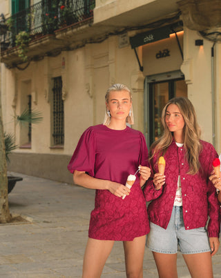 BOMBER JACQUARD ROUGE