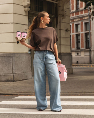 T-SHIRT OVERSIZE BASIQUE BRUN