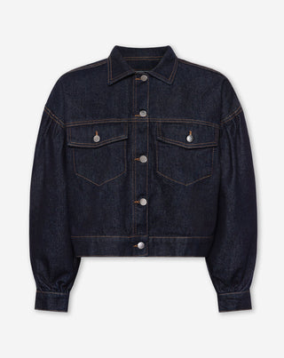 VESTE BALLOON EN DENIM BLEU FONCÉ