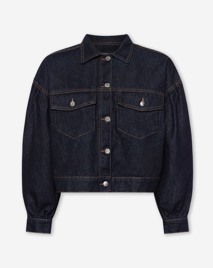VESTE BALLOON EN DENIM BLEU FONCÉ