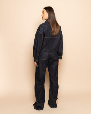 VESTE BALLOON EN DENIM BLEU FONCÉ