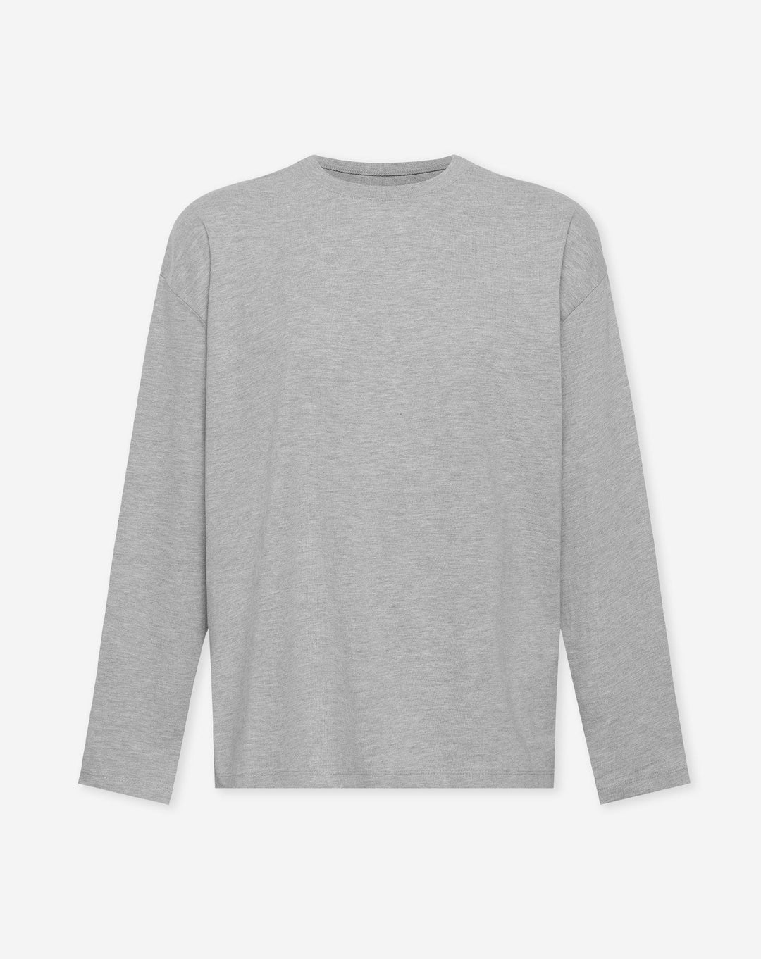 T-SHIRT OVERSIZE À MANCHES LONGUES DE BASE GRIS MÉLANGE