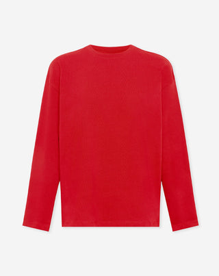 T-SHIRT OVERSIZE À MANCHES LONGUES BASIQUE ROUGE