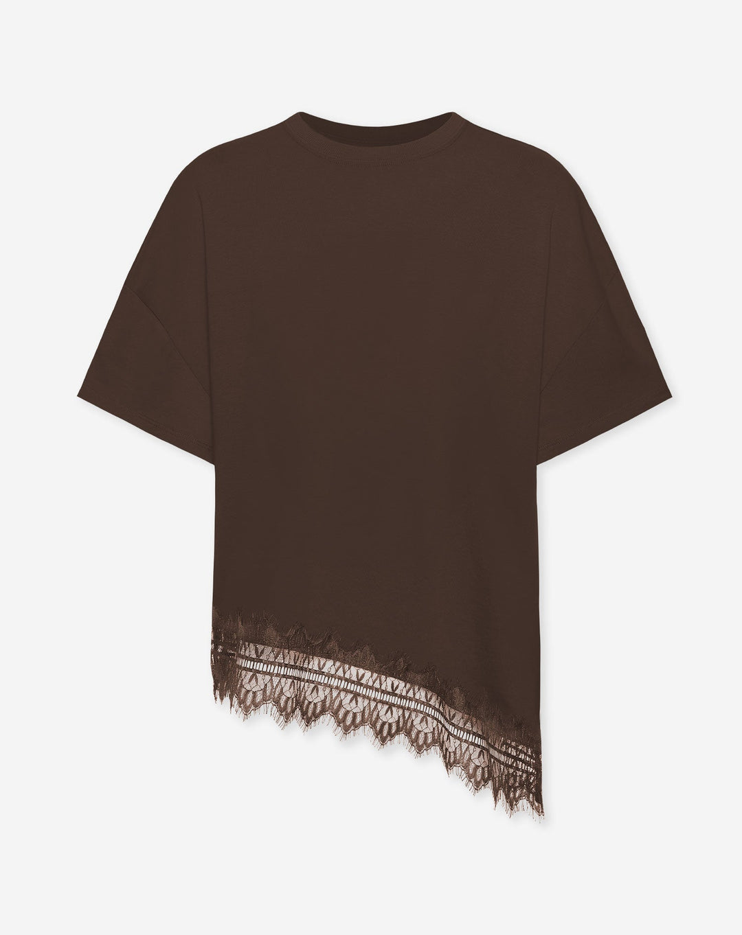 T-SHIRT OVERSIZE EN DENTELLE BRUN