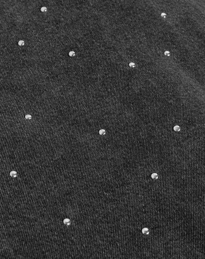 VESTE EN DENIM À STUDS GRIS