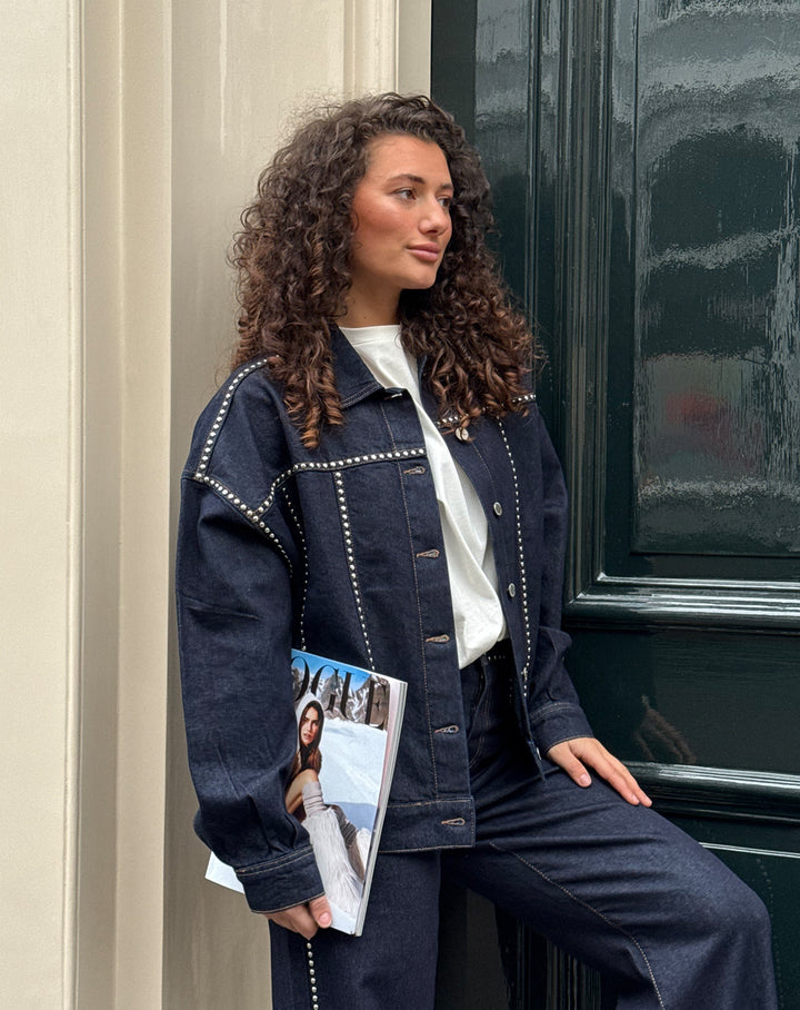 VESTE EN DENIM LIA STUD NOIRE