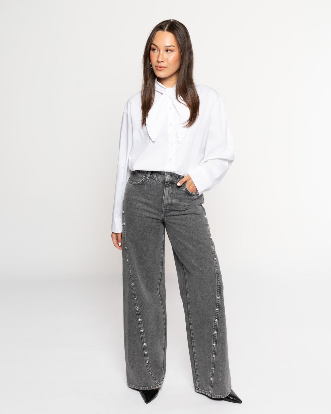 BLOUSE À NŒUD BLANC