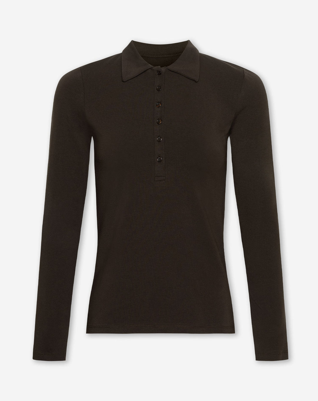 POLO JERSEY AJUSTÉ MARRON FONCÉ