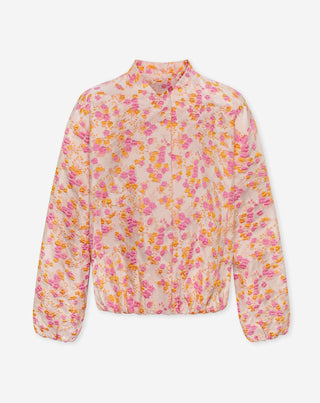 BOMBER JACQUARD FLEURI ORANGE ROSE